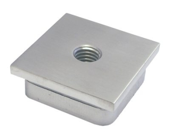 Abdeckkappe quadratisch, 40/40/2,0 mm mit M10-Gewinde, V2A
